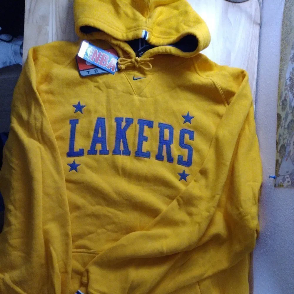 NWT Vintage Nike Rewind LA Lakers Hoodie Sweatshirt RARE